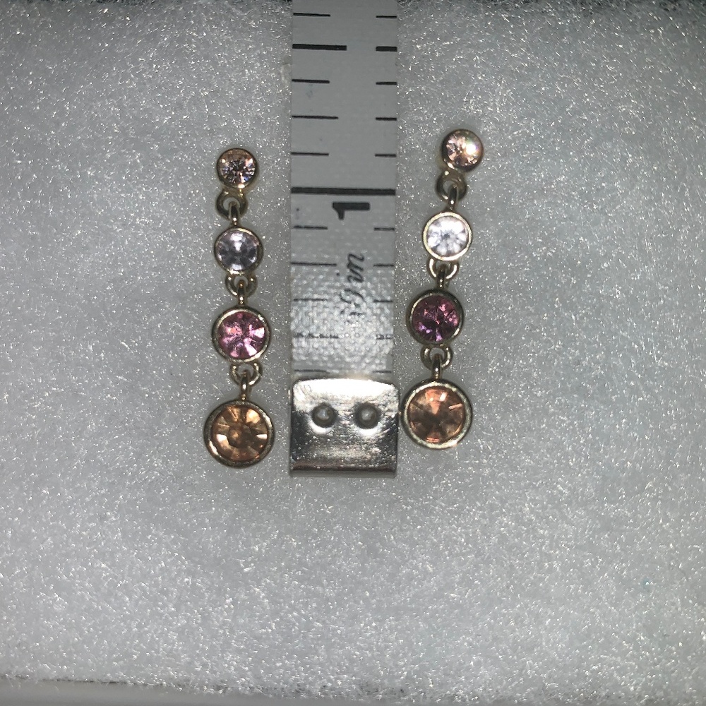 3 gem drop earrings